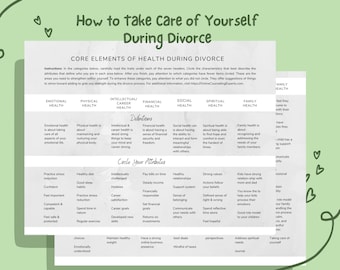Divorce Self-Care Worksheet | Relationship Therapy Tool (Digital Download)