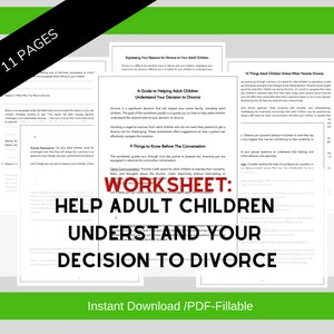 Explain Why You&#39;re Getting Divorced to Adult Children | Divorce and Parenting | Grey Divorce | Parenting Worksheets | Grown Children Divorce