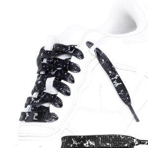 Printed shoelaces with pattern, flat shoelaces, sneaker laces, custom sneaker accessories, + metal logo charms, Designed in GERMANY