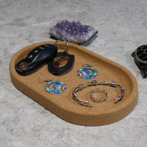 Oval Cork Tray | Catch All Tray | Organiser Tray | Key Tray | Wooden Serving Tray | Cork Tray | Decorative Tray