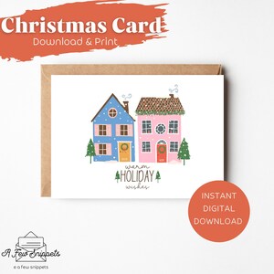 Warm Holiday Wishes Printable Card | Christmas Card | Instant Download PDF | Christmas Card Template | Digital Download