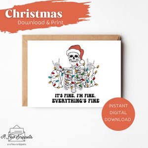 Está bem. Estou bem. tudo está cartão de Natal imprimível fino de <br> Entrega Rápida? Cartão | Download instantâneo de PDF | Modelo de cartão de Natal | Download Digital