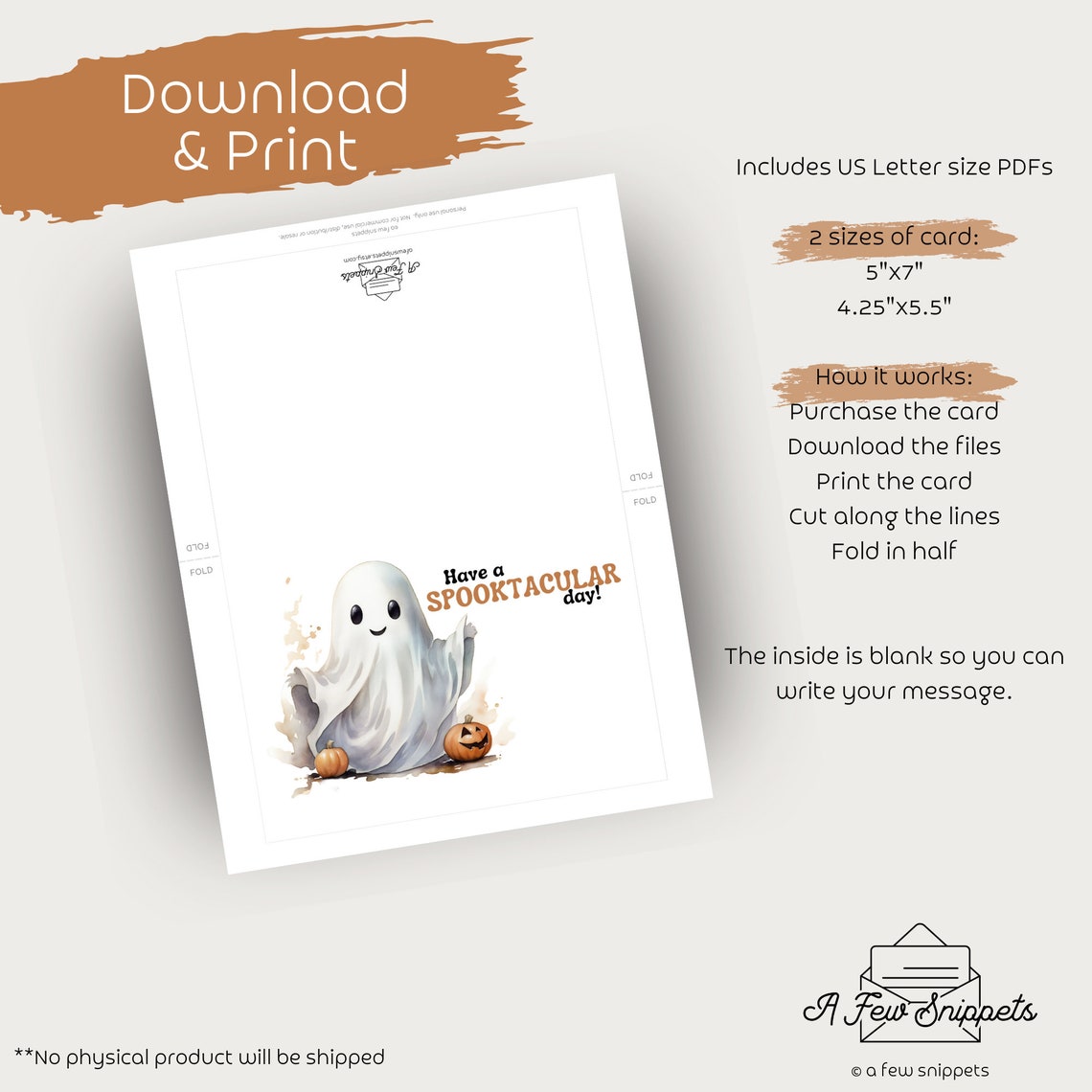 Have a Spooktacular Day Printable Card Halloween Print at Home
