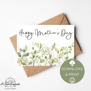 Feliz Día de la Madre / Día de la Madre / Imprimir en Casa / Plantilla de Tarjeta / Descarga Instantánea PDF / Descarga Digital
