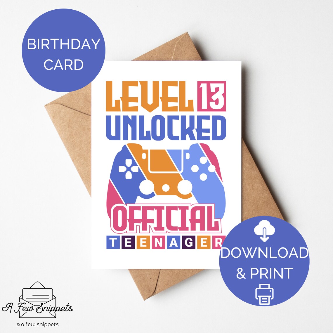13th Birthday Card Funny Card for Teenager Printable Birthday Card Age ...