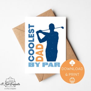 Coolest Dad By Par / Festa del papà / Papà / Compleanno / Stampa a casa / Modello di biglietto / Download istantaneo PDF / Download digitale