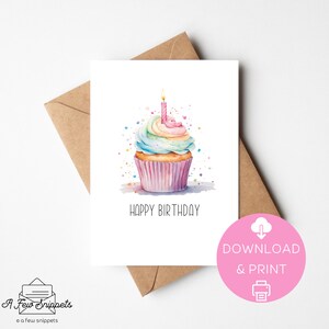 Happy Birthday Printable Card | Birthday Card | Card Template | Instant Download PDF | Digital Download