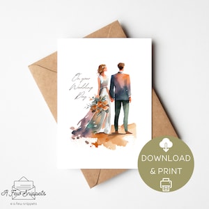 結婚式当日の印刷可能なカード | 結婚式 | お祝い | 自宅で印刷 | カード テンプレート | PDF の即時ダウンロード | デジタル ダウンロード