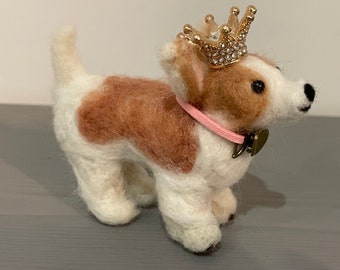 Felted  Royal Corgi Figurine  dog décor.