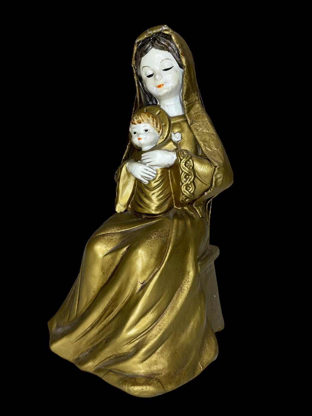 Vintage Madonna and Child Paper Mache Handpainted Japan Schmidt ...