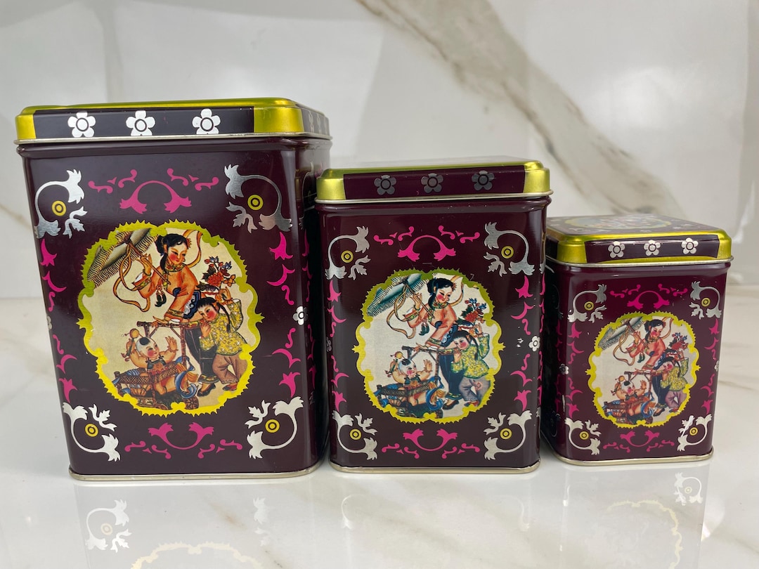 Vintage Set of 3 Tin Nesting Containers 5.75” X 4.25” - Etsy