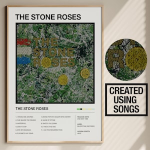 Portada del álbum Stone Roses / Póster de portada del álbum / Arte mural musical / Impresión musical / Regalo musical / Impresión Oasis