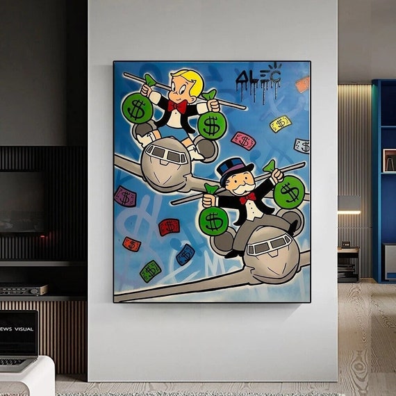 Alec Monopoly Art Canvas Painting Monopoly and Richie Bags 