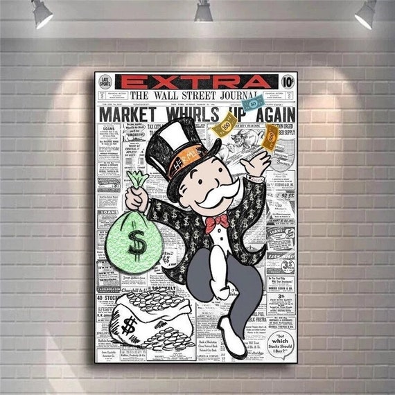 Alec Monopoly Graffiti Art Money Canvas Painting Posters And