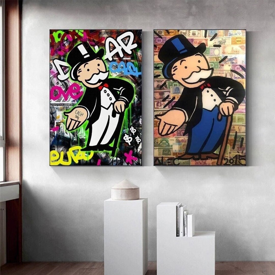Monopoly Canvas Posters and Prints Alec Graffiti Art Money Etsy