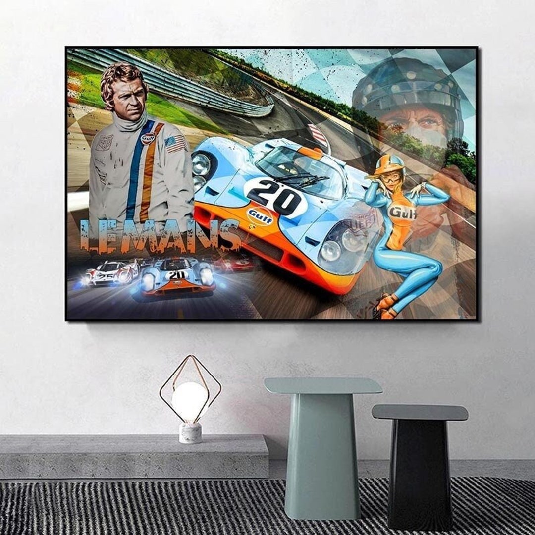 Racing Car Canvas Painting Wall Art Le Mans Poster Print Hanging ...