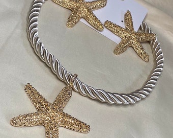 Stunning chunky starfish jewellery set - necklace + earrings