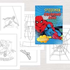 Spiderman 42 Pages Kids Coloring Book | Instant Download PDF Coloring ...