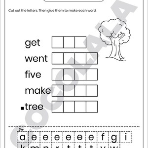 Bundle of printable sight word resources including 100 Fry First sight words, 103 sight words, Build the Word activities, Sight Word Dab pages, and 50 Sight Words Practice worksheets. Designed for PreK to Grade 1 literacy development. Combines tracing, dot marker, writing, matching, and building formats for diverse practice. High-quality PDF download for immediate printing and use in classrooms or home learning.