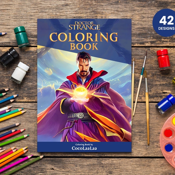 Doctor Strange 42 Pages Kids Coloring Book | Instant Download PDF Coloring Pages | Printable Children's Drawing Activity | Superhero Gift