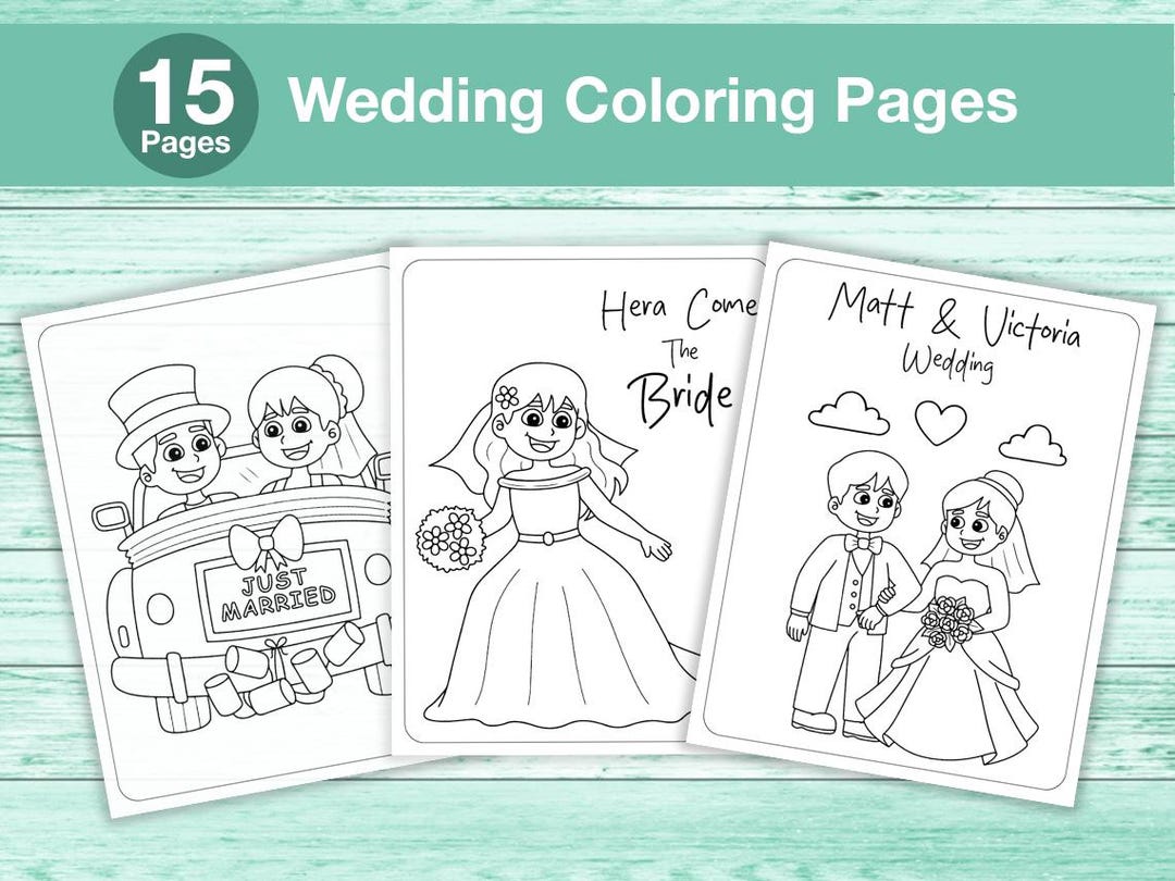 Wedding Coloring Pages for Kids | Bride and Groom Printable PDF ...