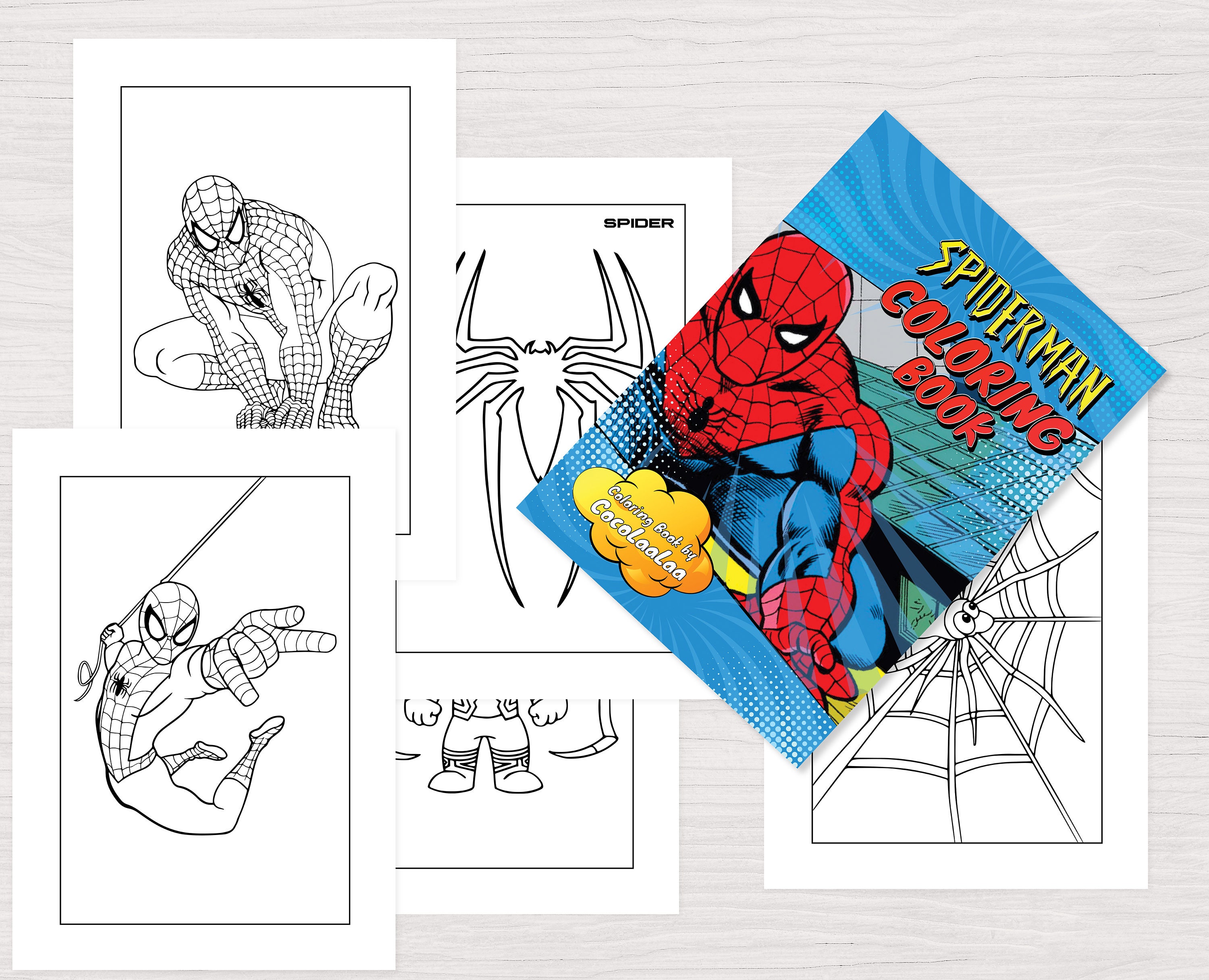 Spiderman 42 Pages Kids Coloring Book Instant Download PDF - Etsy