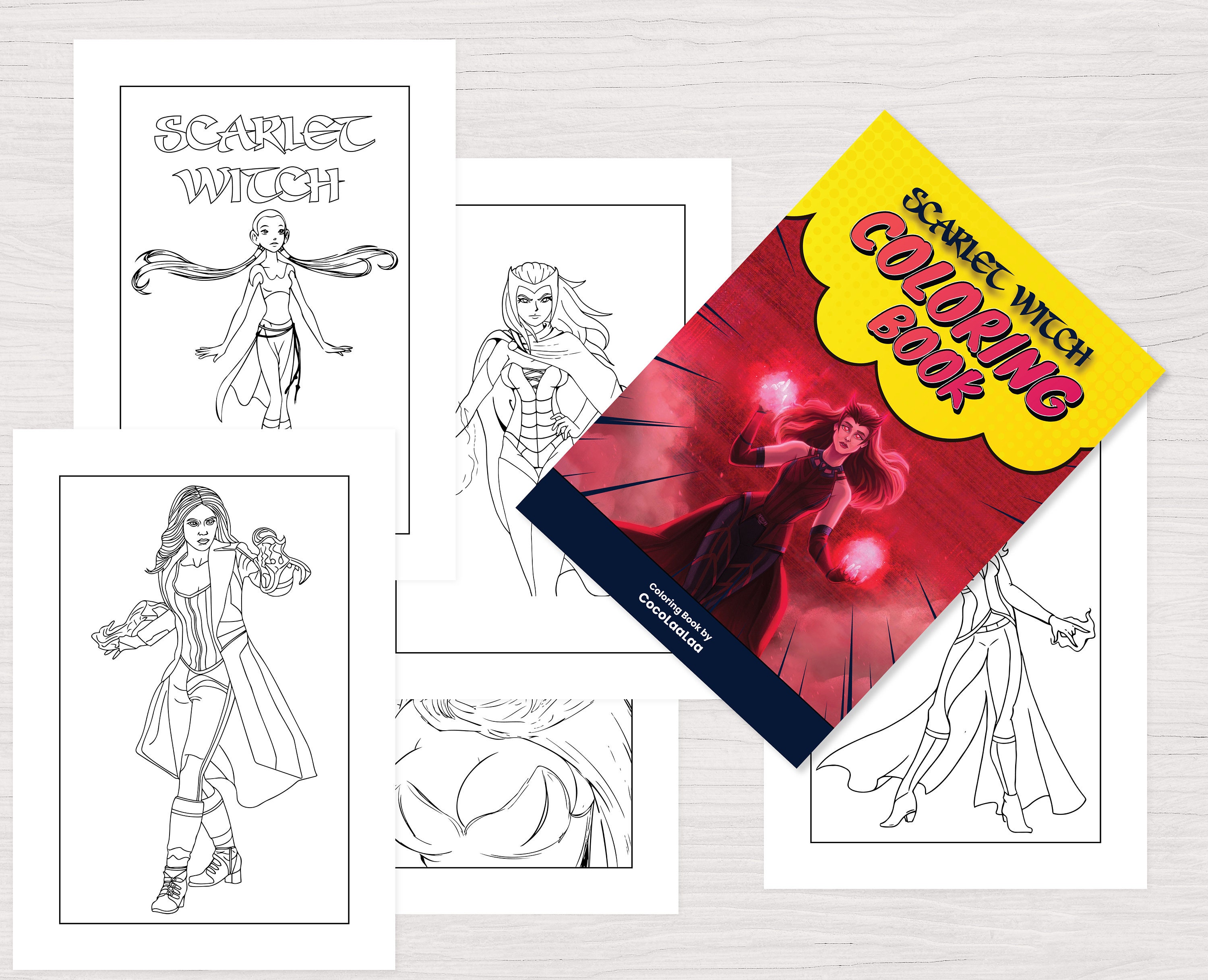 Scarlet Witch 42 Pages Kids Coloring Book Instant Download - Etsy