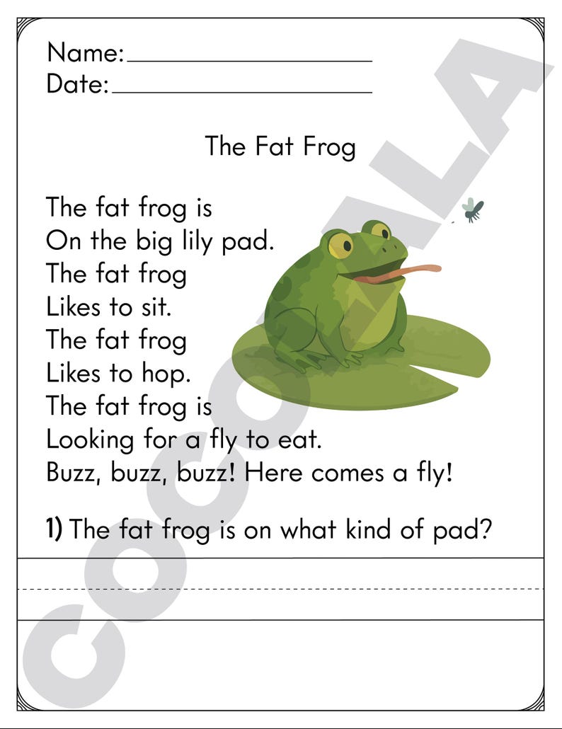 30 Reading Comprehension Worksheets Printable | Kindergarten First ...