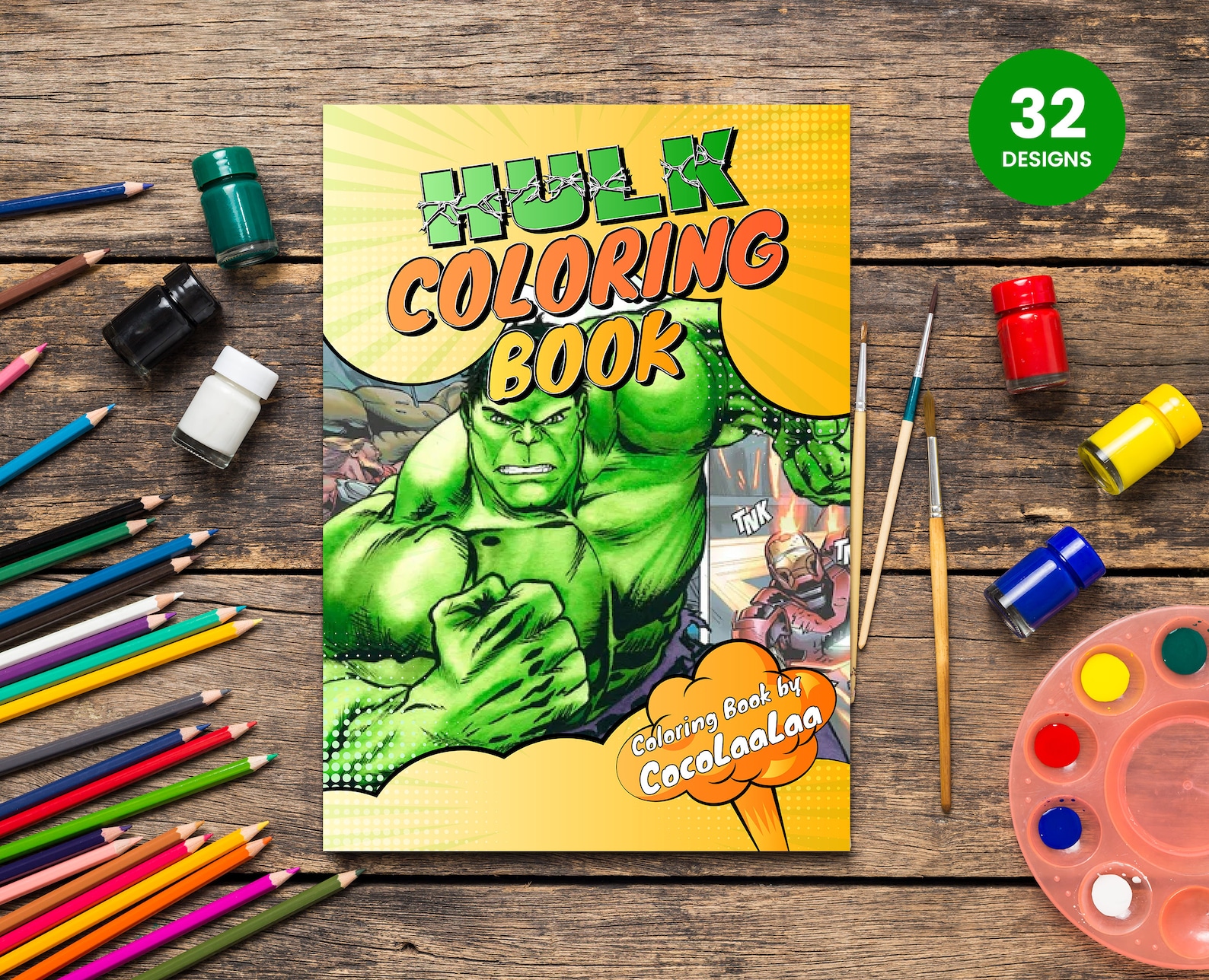 Hulk 32 Pages Kids Coloring Book Instant Download PDF Coloring Pages ...