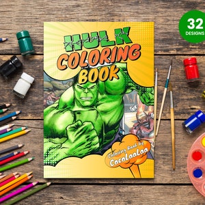 Hulk 32 strony kolorowanka dla dzieci | natychmiastowe pobieranie kolorowanek w formacie PDF | wydrukowane aktywności dla dzieci Hulk | prezent urodzinowy dla dzieci