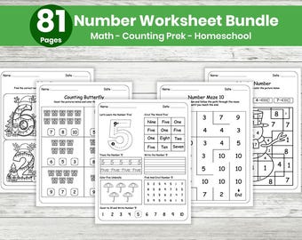 Utskrivbara sifferarbetsblad | Aktivitet med siffror 1–10 | Matematikövning för dagis | Räkneblad för förskoleklass | Hemundervisning | PDF-nedladdning