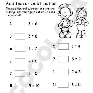 Kindergarten and preschool math worksheets featuring addition and subtraction problems for early learners. Includes 50+ printable pages in PDF format, ideal for classroom, homeschool, or at-home practice. Designed for kids aged 4–6 to build strong foundational math skills through engaging visuals and structured exercises. Instant download, easy to print and reuse.