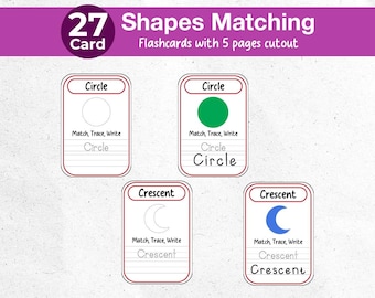 Shapes Matching Worksheets for Toddlers | Preschool Shape Printable | Busy Book Pages | 2D Shape Sorting Activity | PDF Download