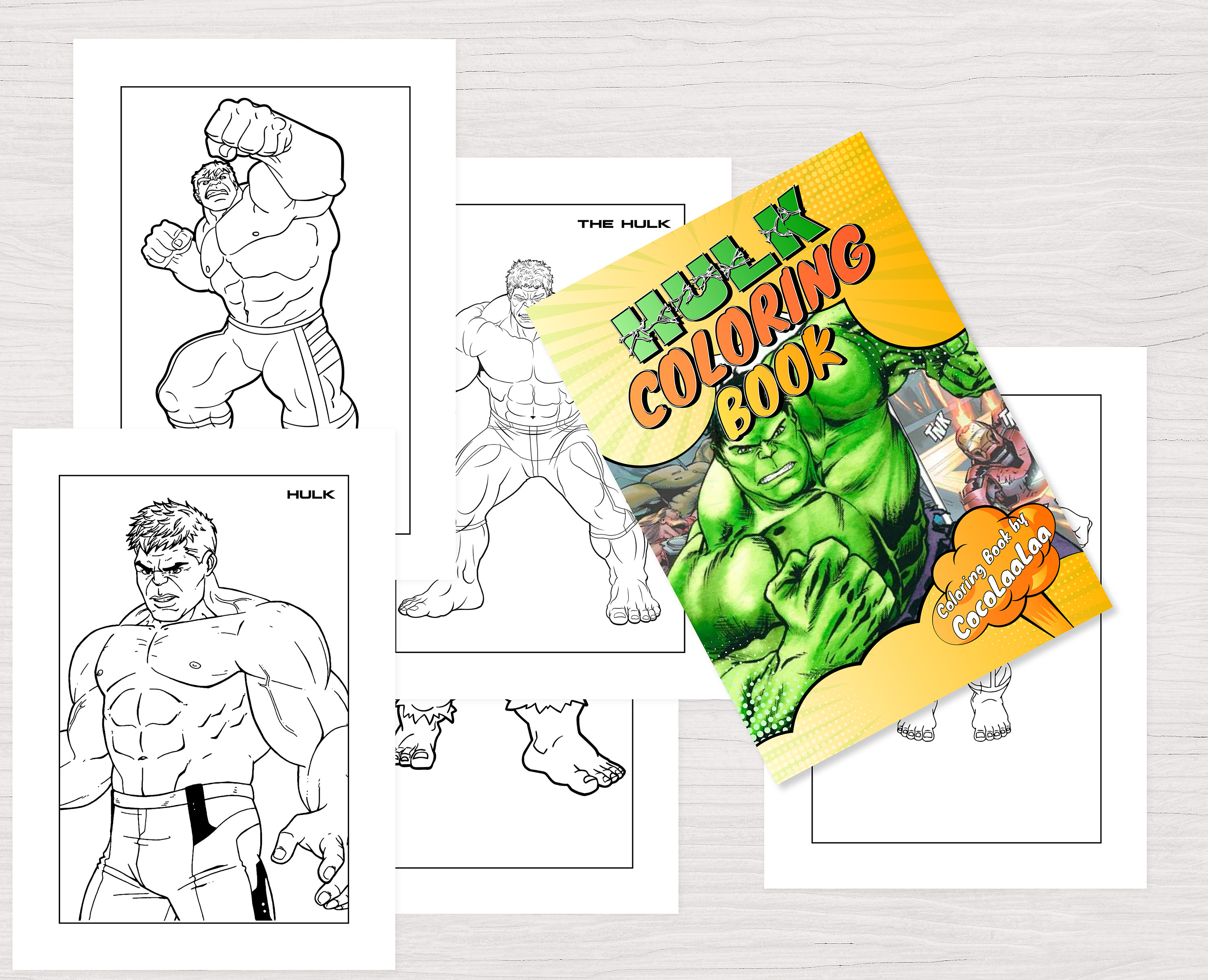 Hulk 32 Pages Kids Coloring Book Instant Download PDF Coloring Pages ...