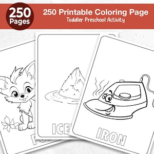 250 Printable Coloring Pages For Kids, Toddlers & Preschoolers Fun Coloring Book for Kindergarten, Preschool Homeschool Printable Worksheets