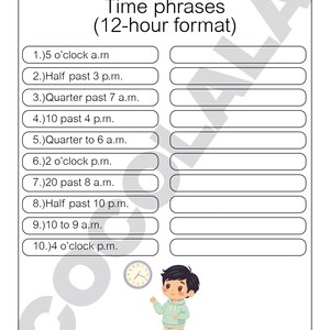 May include: A collection of 70 Math Grade 3 worksheets focused on time and calendar concepts. The worksheets feature exercises on time phrases, calendar months, and telling time in 5-minute intervals. The pages are white with black text.