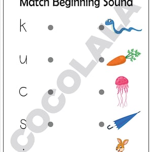 Printable beginning sounds worksheets for preschool and kindergarten. Children circle the beginning sound of pictures, match objects to starting letters, and write the missing first letter. These phonics printables help build early reading and sound recognition skills. Ideal for homeschool or classroom learning. Includes black-and-white pages for easy printing. Great for phonemic awareness, letter-sound matching, and alphabet learning