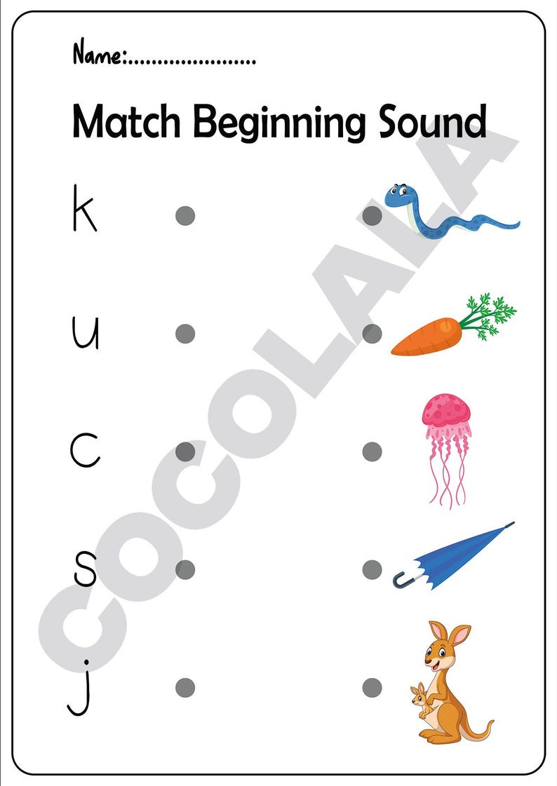 Printable beginning sounds worksheets for preschool and kindergarten. Children circle the beginning sound of pictures, match objects to starting letters, and write the missing first letter. These phonics printables help build early reading and sound recognition skills. Ideal for homeschool or classroom learning. Includes black-and-white pages for easy printing. Great for phonemic awareness, letter-sound matching, and alphabet learning