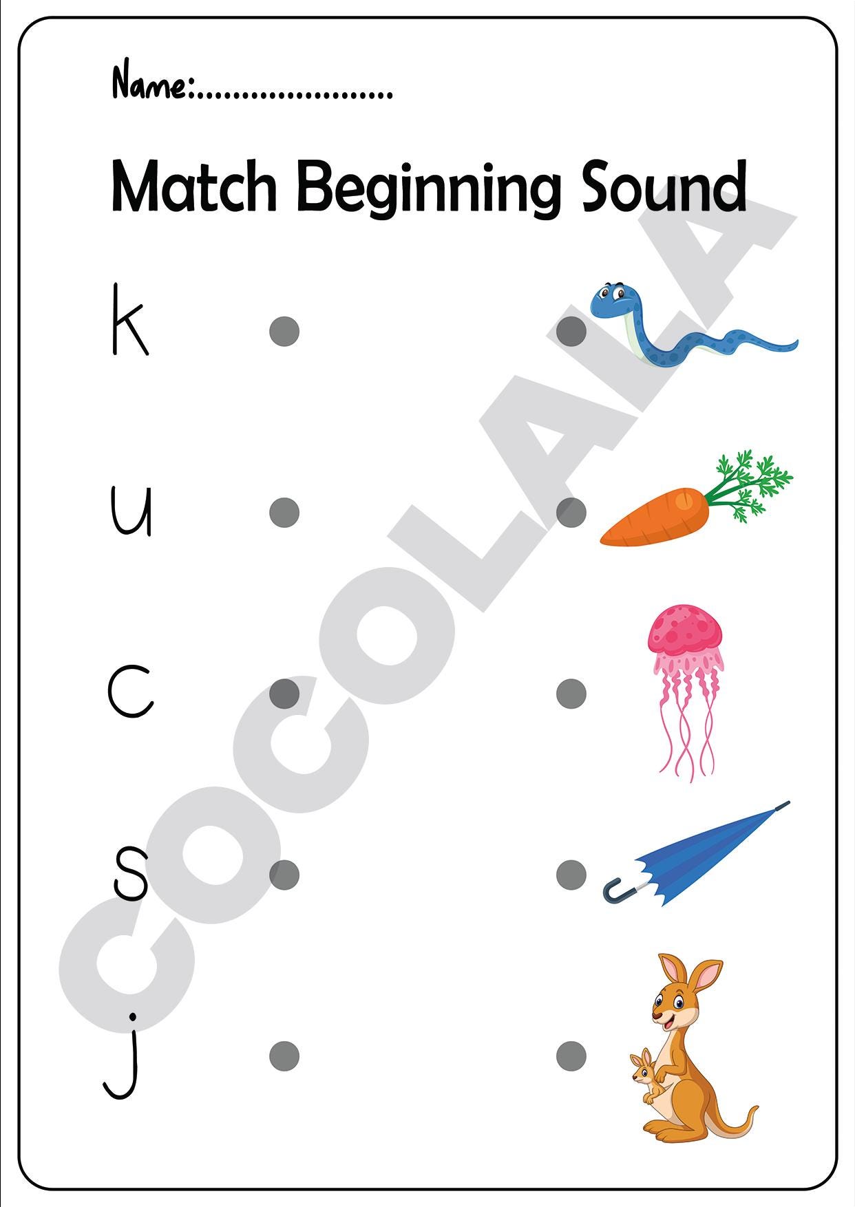 Beginning Sounds Worksheets | Circle, Match and Write the Starting ...