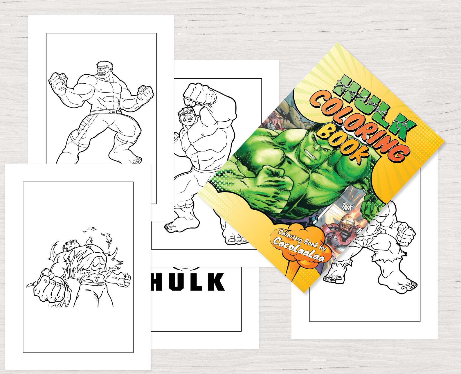 Hulk 32 Pages Kids Coloring Book Instant Download PDF Coloring Pages ...