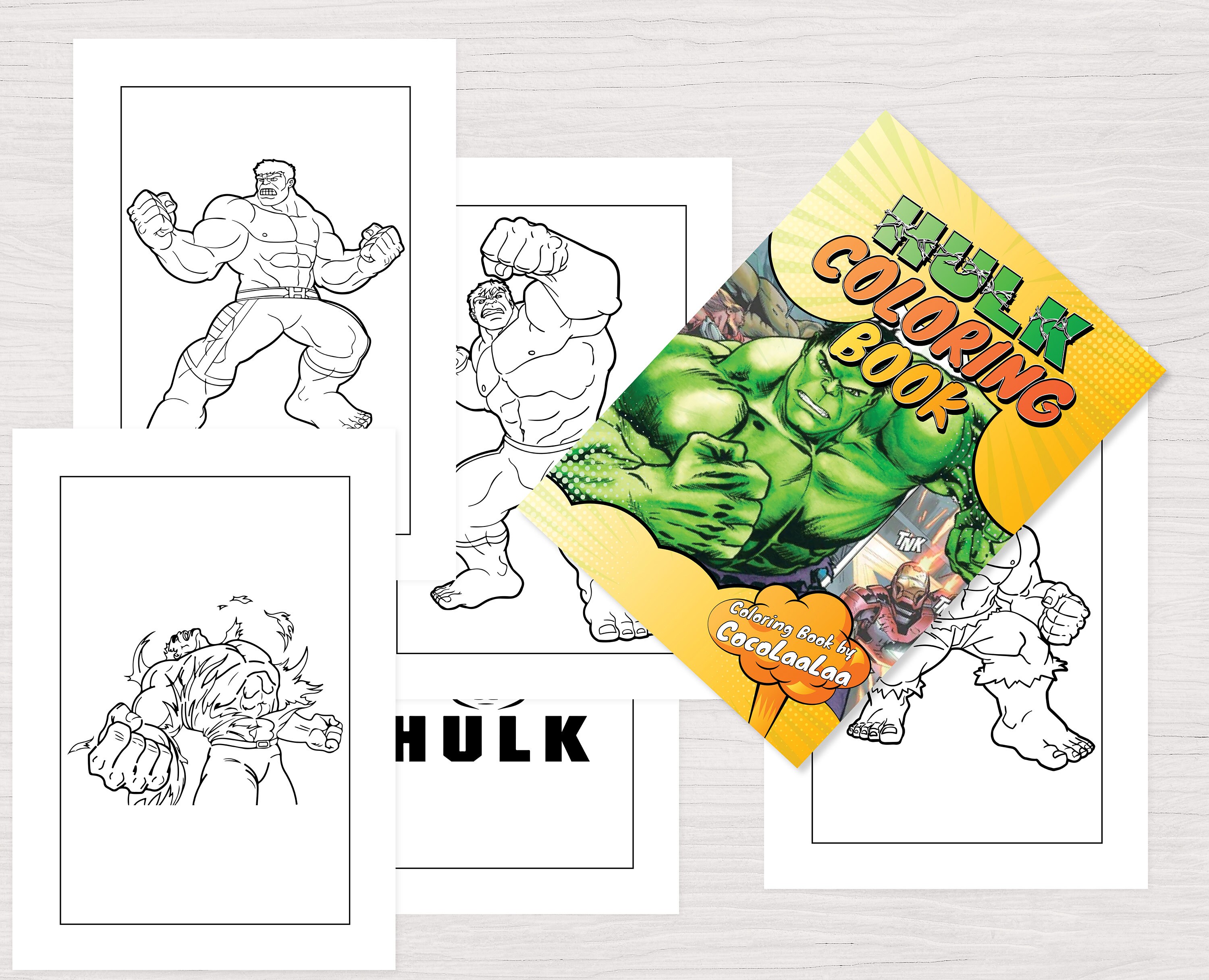 Hulk 32 Pages Kids Coloring Book Instant Download PDF Coloring Pages ...