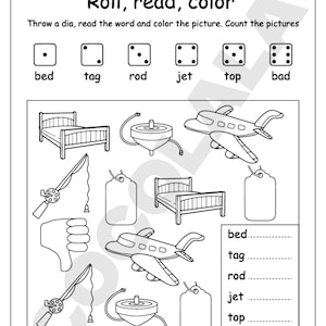 CVC Word Worksheets Printable for kindergarten and first grade includes over 30 pages of short vowel activities. Children will trace, match, spell, and write simple CVC words using fun illustrations and phonics-based exercises. Perfect for early reading, phonemic awareness, and spelling practice in homeschool or classroom settings. Includes all vowel sounds (a, e, i, o, u) in one downloadable high-resolution PDF file for A4 or US Letter print size.