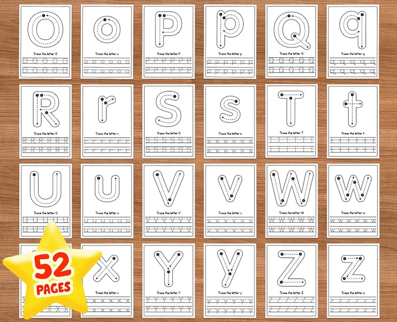 uppercase lowercase alphabet tracing trace capital letter small letter letters tracing pages kids activity pages homeschooling preschool tracing letters practice book with instruction 26 capital letters for handwriting practice in 1 page, 26 small letters for handwriting practice in 1  page, along with 4 different uppercase and lowercase letters tracing & handwriting practice pages, respectively A,B & a, b
