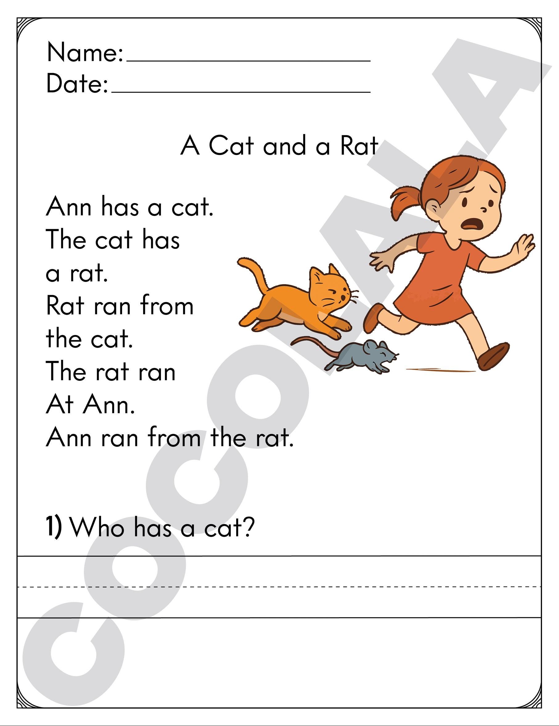 30 Reading Comprehension Worksheets Printable | Kindergarten First ...