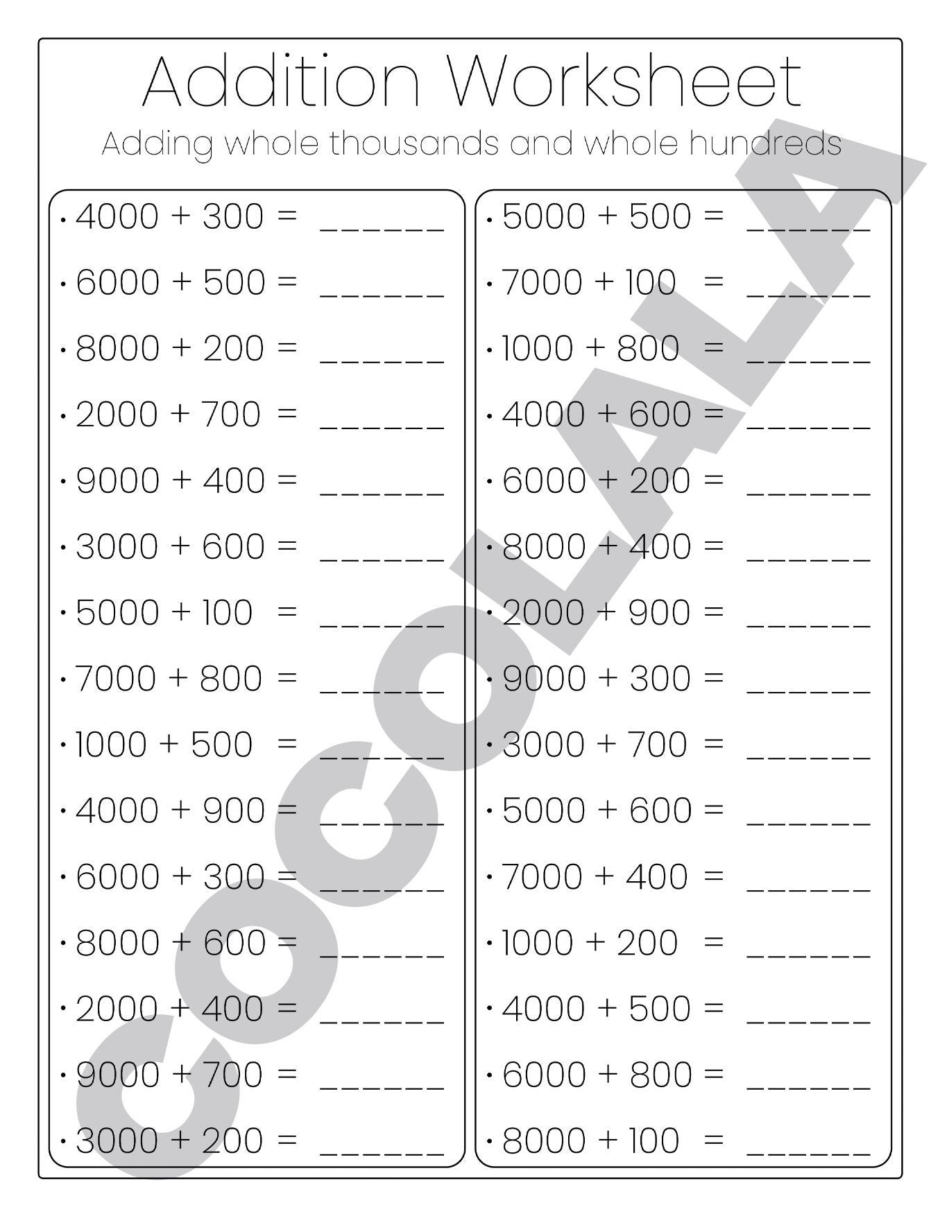 3rd Grade Addition Math Worksheets 170 Pages | Grade 3 Addition, Summer ...