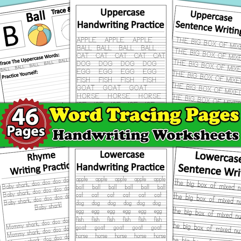 word tracing pages capital letter tracing pages small letter tracing pages alphabets handwriting practice pages uppercase alphabets lowercase alphabets tracing practice pages uppercase letters lowercase letters word writing practice worksheet pages