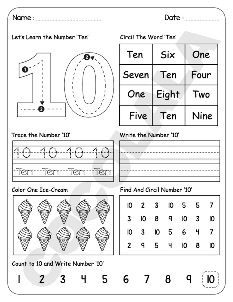Number Worksheets Printable for Kindergarten includes 20+ math activity pages covering numbers 1–10. Kids will trace, count, and write numbers with the help of visual cues and engaging illustrations. Perfect for preschoolers and early learners to develop counting and number recognition skills. The downloadable PDF is printer-friendly and designed for A4 or 8.5 x 11" paper. Ideal for homeschooling, classroom use, or math learning centers.