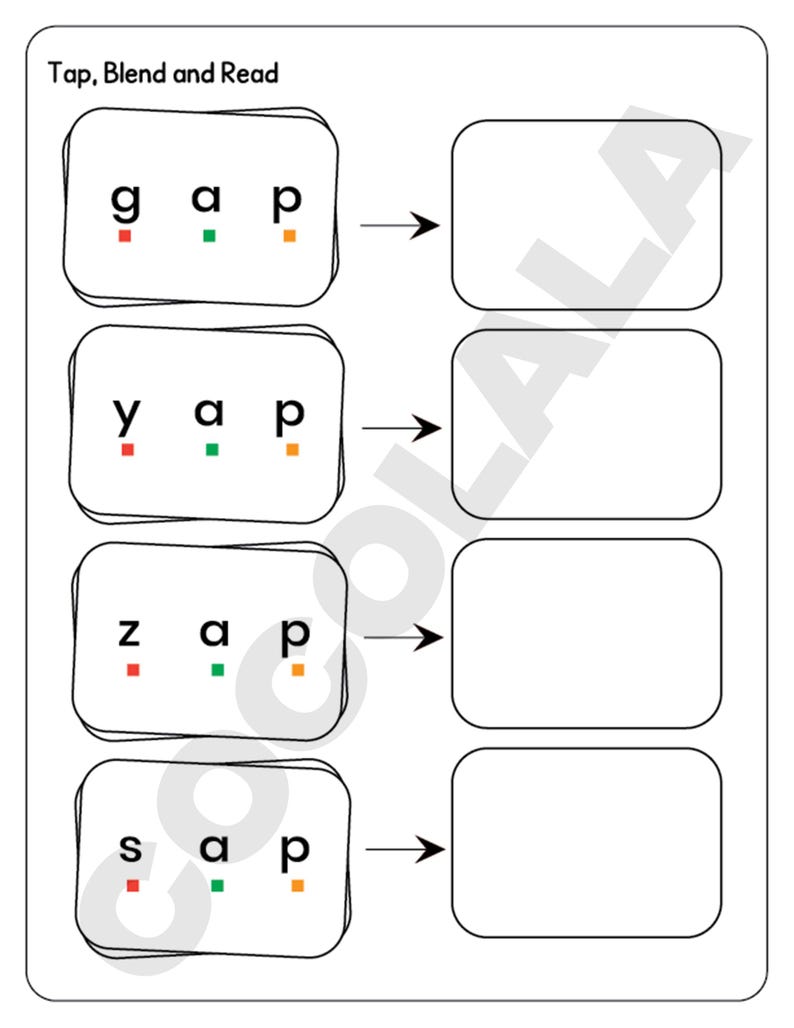 112 CVC Words Worksheets Printable, Learn to Read Short Vowels ...