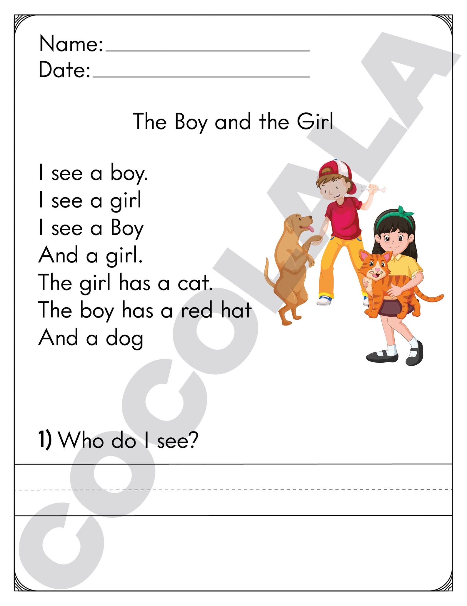 30 Reading Comprehension Worksheets Printable | Kindergarten First ...