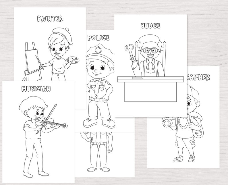 Kids Future Profession Idea for Boy | Aim in Life Printable Coloring ...